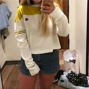 champion color block long sleeve shirt